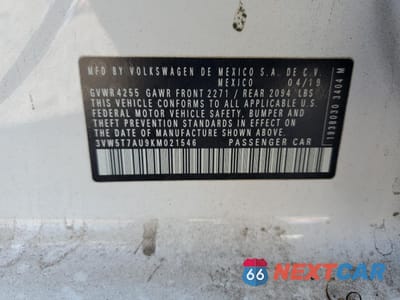 Zdjęcie 13 z 15 samochodu: 2019 VOLKSWAGEN GTI S VIN:3VW5T7AU9KM021546 - miniatura