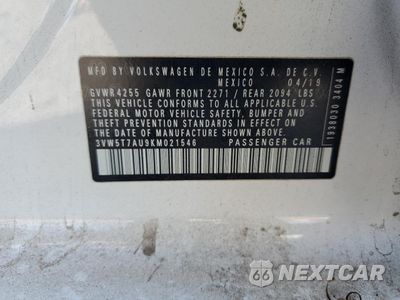 Zdjęcie 13 z 15 samochodu: 2019 VOLKSWAGEN GTI S VIN:3VW5T7AU9KM021546 - miniatura