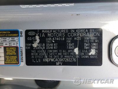 Zdjęcie 14 z 14 samochodu: 2017 KIA SPORTAGE LX VIN:KNDPMCAC6H7261276 - miniatura