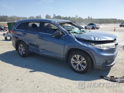 Czwarte zdjęcie samochodu z boku: 2015 TOYOTA HIGHLANDER XLE VIN:5TDJKRFH9FS183937 - miniatura