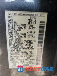 Zdjęcie 13 z 13 samochodu: 2007 NISSAN ARMADA SE VIN:5N1BA08C07N721903 - miniatura