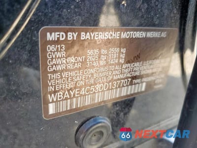 Zdjęcie 13 z 13 samochodu: 2013 BMW 740 LI VIN:WBAYE4C53DD137707 - miniatura