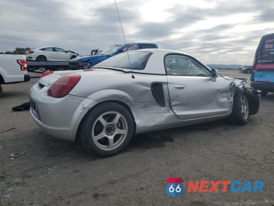 Trzecie zdjęcie samochodu z tyłu: 2000 TOYOTA MR2 SPYDER VIN:JTDFR3203Y0019345 - miniatura