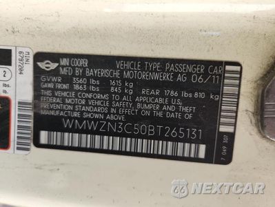 Zdjęcie 13 z 13 samochodu: 2011 MINI COOPER VIN:WMWZN3C50BT265131 - miniatura
