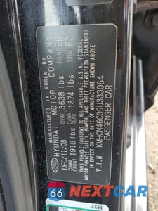 Zdjęcie 12 z 14 samochodu: 2009 HYUNDAI ACCENT GLS VIN:KMHCN46C09U333064 - miniatura
