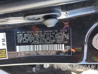 Zdjęcie 12 z 15 samochodu: 2022 TOYOTA COROLLA SE VIN:JTDS4MCEXNJ099570 - miniatura