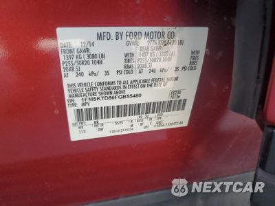Zdjęcie 12 z 14 samochodu: 2015 FORD EXPLORER XLT VIN:1FM5K7D86FGB55480 - miniatura