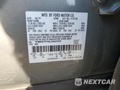 Zdjęcie 13 z 16 samochodu: 2020 FORD EXPLORER LIMITED VIN:1FMSK7FH0LGA23472 - miniatura