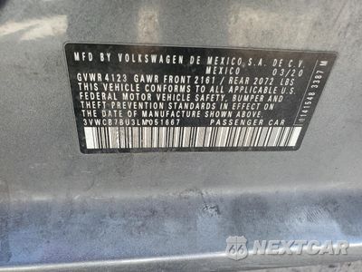 Zdjęcie 12 z 12 samochodu: 2020 VOLKSWAGEN JETTA S VIN:3VWCB7BU3LM051667 - miniatura