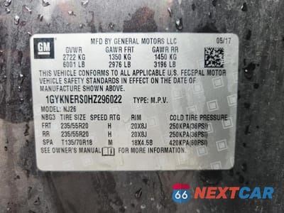 Zdjęcie 13 z 13 samochodu: 2017 CADILLAC XT5 PREMIUM LUXURY VIN:1GYKNERS0HZ296022 - miniatura