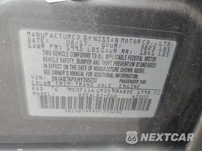Zdjęcie 13 z 13 samochodu: 2017 NISSAN SENTRA S VIN:3N1AB7APXHY395232 - miniatura