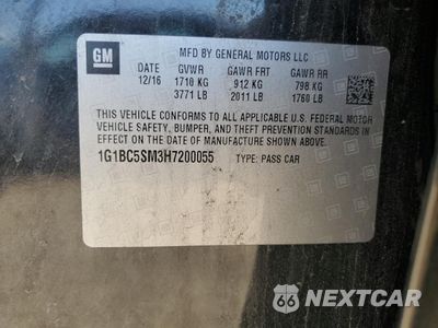 Zdjęcie 12 z 15 samochodu: 2017 CHEVROLET CRUZE LS VIN:1G1BC5SM3H7200055 - miniatura