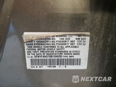 Zdjęcie 13 z 15 samochodu: 2011 HONDA PILOT EXL VIN:5FNYF4H57BB104630 - miniatura