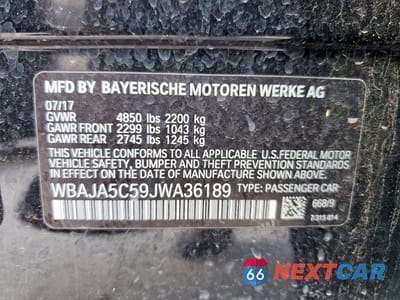 Zdjęcie 12 z 12 samochodu: 2018 BMW 530 I VIN:WBAJA5C59JWA36189 - miniatura