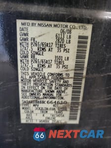 Zdjęcie 13 z 13 samochodu: 2008 NISSAN PATHFINDER S VIN:5N1AR18B88C664610 - miniatura