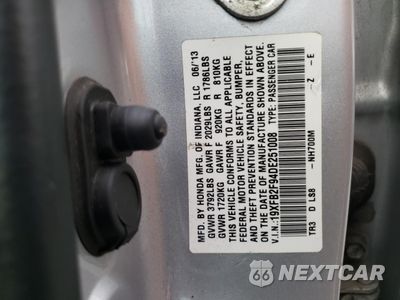 Zdjęcie 12 z 14 samochodu: 2013 HONDA CIVIC EXL VIN:19XFB2F94DE251008 - miniatura