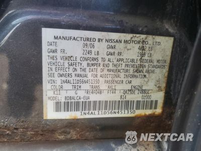 Zdjęcie 13 z 14 samochodu: 2006 NISSAN ALTIMA S VIN:1N4AL11D56N451350 - miniatura