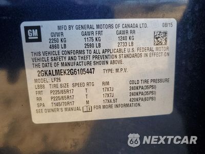 Zdjęcie 12 z 12 samochodu: 2016 GMC TERRAIN SLE VIN:2GKALMEK2G6105447 - miniatura