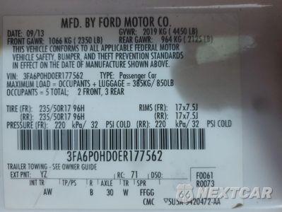 Zdjęcie 12 z 12 samochodu: 2014 FORD FUSION SE VIN:3FA6P0HD0ER177562 - miniatura