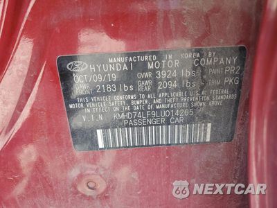 Zdjęcie 12 z 15 samochodu: 2020 HYUNDAI ELANTRA SE VIN:KMHD74LF9LU014265 - miniatura