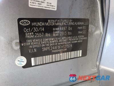 Zdjęcie 12 z 14 samochodu: 2015 HYUNDAI SONATA SE VIN:5NPE24AF8FH121574 - miniatura