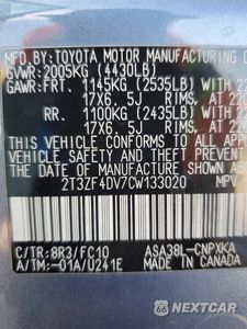 Zdjęcie 13 z 13 samochodu: 2012 TOYOTA RAV4 VIN:2T3ZF4DV7CW133020 - miniatura