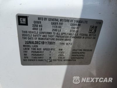 Zdjęcie 14 z 16 samochodu: 2011 CHEVROLET EQUINOX LT VIN:2GNALDEC1B1170601 - miniatura