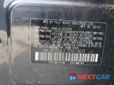 Zdjęcie 13 z 13 samochodu: 2014 SUBARU FORESTER 2.5I LIMITED VIN:JF2SJAJC3EH419071 - miniatura