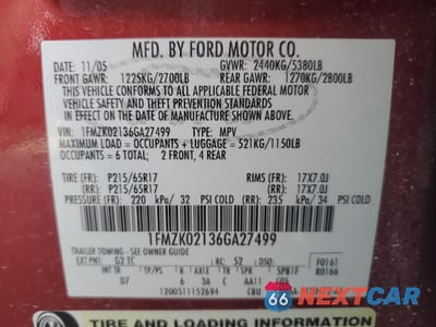 Zdjęcie 13 z 14 samochodu: 2006 FORD FREESTYLE SEL VIN:1FMZK02136GA27499 - miniatura