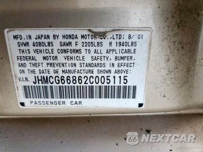 Zdjęcie 13 z 13 samochodu: 2002 HONDA ACCORD EX VIN:JHMCG66862C005115 - miniatura
