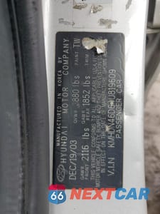 Zdjęcie 12 z 12 samochodu: 2004 HYUNDAI ELANTRA GLS VIN:KMHDN46D64U819609 - miniatura