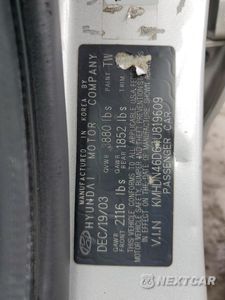 Zdjęcie 12 z 12 samochodu: 2004 HYUNDAI ELANTRA GLS VIN:KMHDN46D64U819609 - miniatura