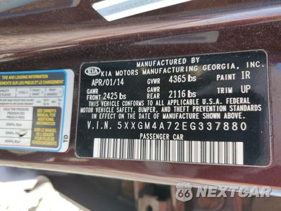 Zdjęcie 12 z 12 samochodu: 2014 KIA OPTIMA LX VIN:5XXGM4A72EG337880 - miniatura