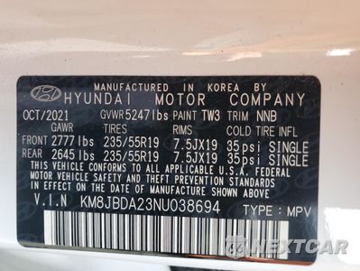 Zdjęcie 14 z 17 samochodu: 2022 HYUNDAI TUCSON SEL VIN:KM8JBDA23NU038694 - miniatura