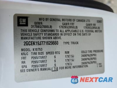 Zdjęcie 12 z 12 samochodu: 2007 CHEVROLET SILVERADO K1500 VIN:2GCEK19J771629660 - miniatura