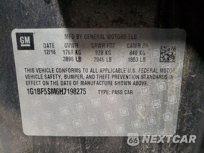 Zdjęcie 13 z 16 samochodu: 2017 CHEVROLET CRUZE PREMIER VIN:1G1BF5SM6H7198275 - miniatura