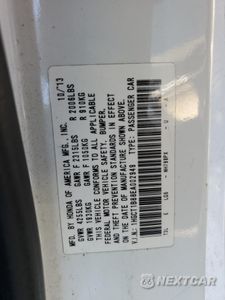 Zdjęcie 12 z 14 samochodu: 2014 HONDA ACCORD EXL VIN:1HGCT1B88EA002949 - miniatura