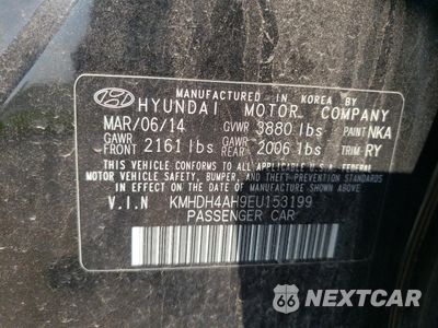 Zdjęcie 12 z 12 samochodu: 2014 HYUNDAI ELANTRA SE VIN:KMHDH4AH9EU153199 - miniatura