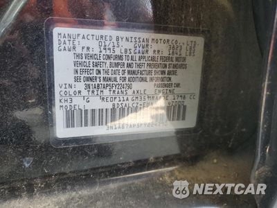 Zdjęcie 12 z 12 samochodu: 2015 NISSAN SENTRA S VIN:3N1AB7AP5FY224790 - miniatura