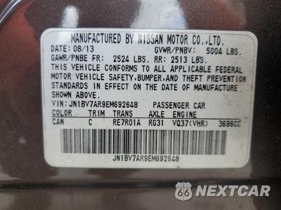 Zdjęcie 12 z 12 samochodu: 2014 INFINITI Q50 BASE VIN:JN1BV7AR9EM692648 - miniatura