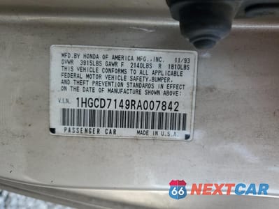 Zdjęcie 12 z 14 samochodu: 1994 HONDA ACCORD LX VIN:1HGCD7149RA007842 - miniatura