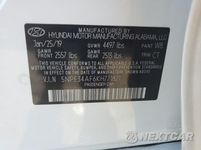 Zdjęcie 12 z 14 samochodu: 2019 HYUNDAI SONATA LIMITED VIN:5NPE34AF6KH771821 - miniatura