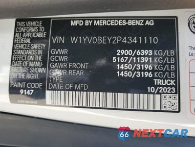 Zdjęcie 13 z 15 samochodu: 2023 MERCEDES-BENZ METRIS VIN:W1YV0BEY2P4341110 - miniatura