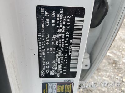 Zdjęcie 12 z 12 samochodu: 2016 KIA OPTIMA EX VIN:5XXGU4L37GG010498 - miniatura