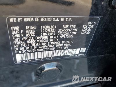 Zdjęcie 12 z 15 samochodu: 2017 HONDA HR-V LX VIN:3CZRU5H30HG703865 - miniatura