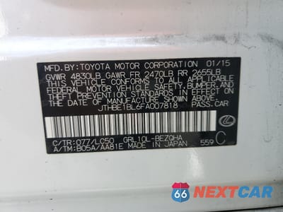Zdjęcie 12 z 14 samochodu: 2015 LEXUS GS 350 VIN:JTHBE1BL6FA007818 - miniatura