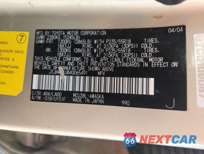 Zdjęcie 13 z 15 samochodu: 2004 LEXUS RX 330 VIN:JTJHA31U840065491 - miniatura