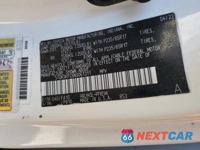 Zdjęcie 12 z 12 samochodu: 2022 TOYOTA SIENNA LE VIN:5TDKSKFC6NS061311 - miniatura
