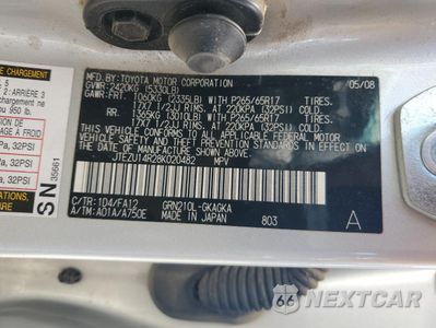 Zdjęcie 13 z 14 samochodu: 2008 TOYOTA 4RUNNER SR5 VIN:JTEZU14R28K020482 - miniatura