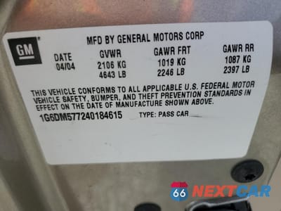 Zdjęcie 12 z 12 samochodu: 2004 CADILLAC CTS VIN:1G6DM577240184615 - miniatura